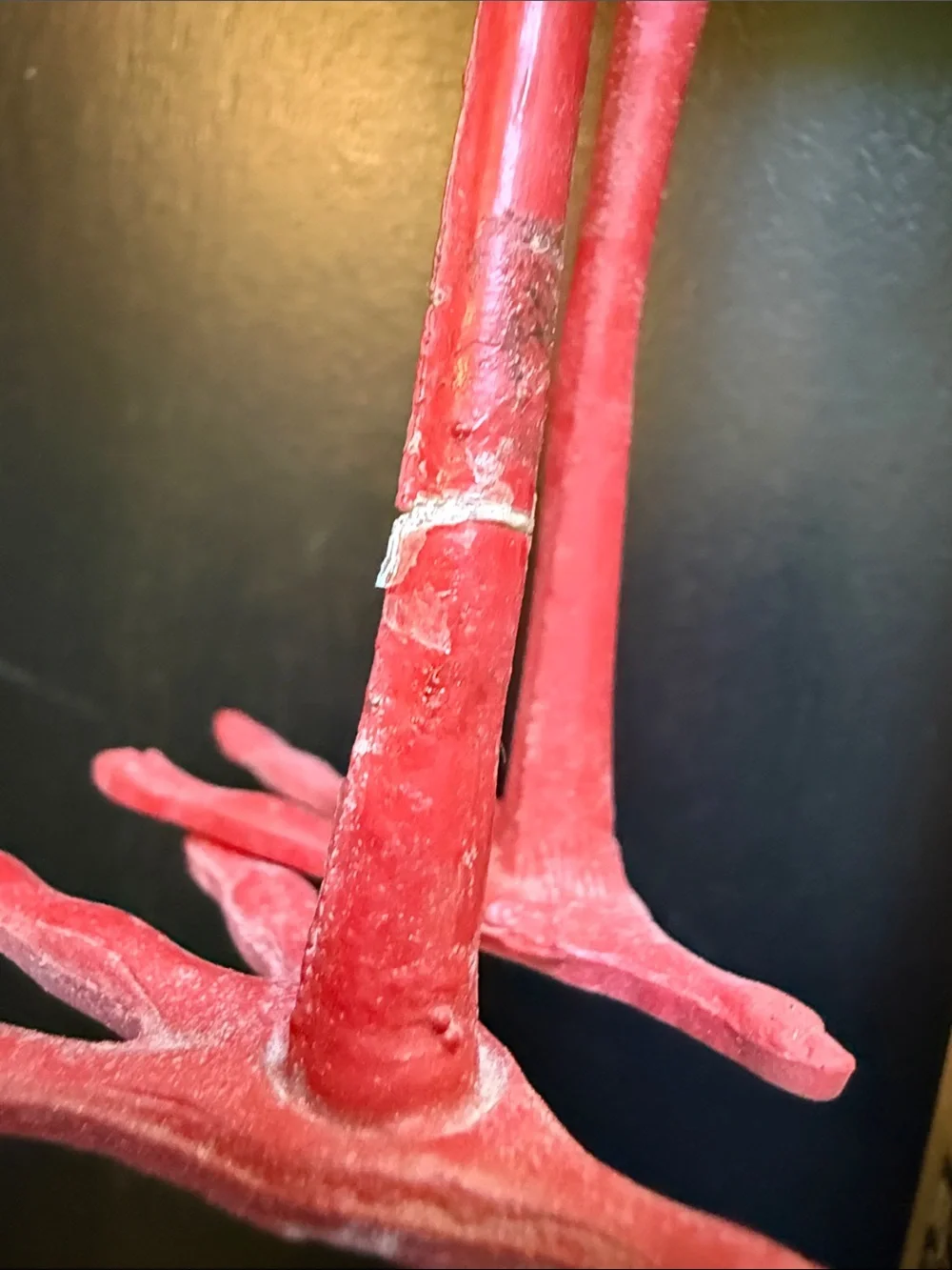Vintage baby shower White & Pink Stork Figurine with Red Beak as-is
